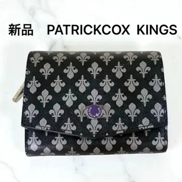 [새상품] 패트릭 콕스 킹스 2단 접이식 지갑 블랙 베이스 실버 x 퍼플