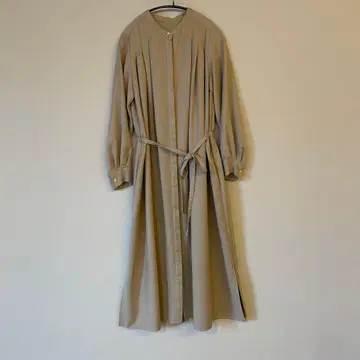 새상품급 SHIPS 밴드 카라 턱 셔츠 원피스 허리 리본