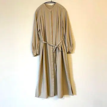 새상품급 SHIPS 밴드 카라 턱 셔츠 원피스 허리 리본