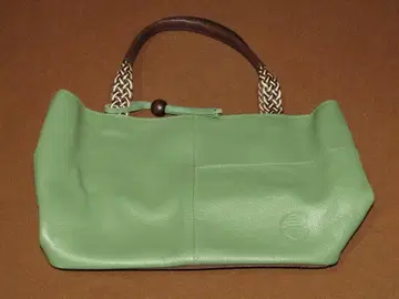 [ 새상품급 교토 삼창 소가죽 토트백 그린 ]