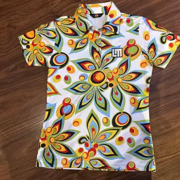 LOUDMOUTH 여성용 피케 셔츠 M 사이즈 샤가데릭 패턴