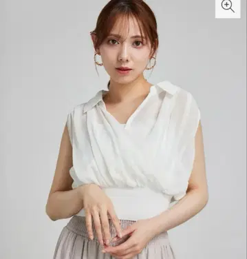 리엔다 쉬폰 셔츠 레이어드 니트탑