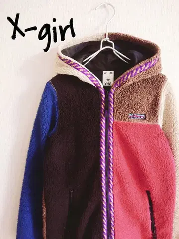 D221320 X-girl 멀티 컬러 보아 블루종