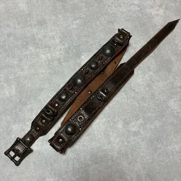 14th addiction 가죽 벨트 코인 스터드 빈티지 가공