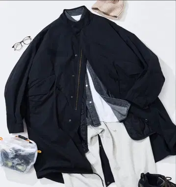 정가 16492엔 빅 실루엣 M-65 라이너 포함 모즈 코트 블랙