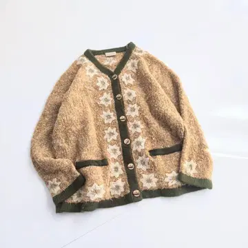 LANDHAUS 티롤 니트 가디건 꽃무늬 자수 XL B26