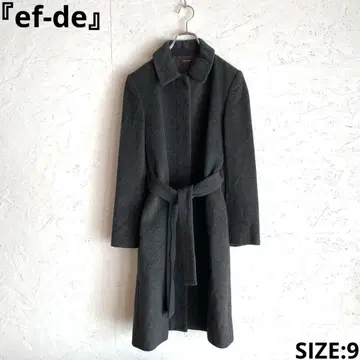 캐시미어 100% [ ef-de ] 울 롱 코트 차콜 그레이 9