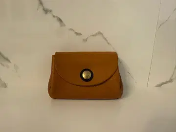 포르코 로쏘 지폐가 접히지 않는 미니 지갑 카멜 천연 가죽