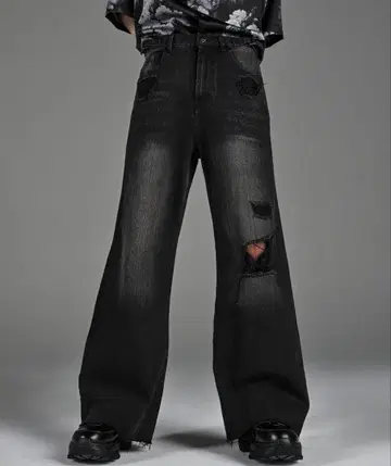 [ 새상품급 ] ADRER 빈티지 데미지 플레어 데님 슬랙스 L 사이즈