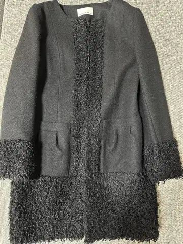 M-premier BLACK 알파카 울 코트 36