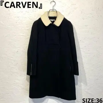 캐시미어 혼방 [ CARVEN ] 울 코트 블랙 36