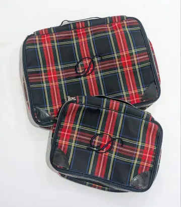 Drawer 드로어 체크 무늬 트래블 파우치 2개 세트