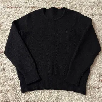 빈티지 블랙 니트 스웨터 긴팔 빈티지