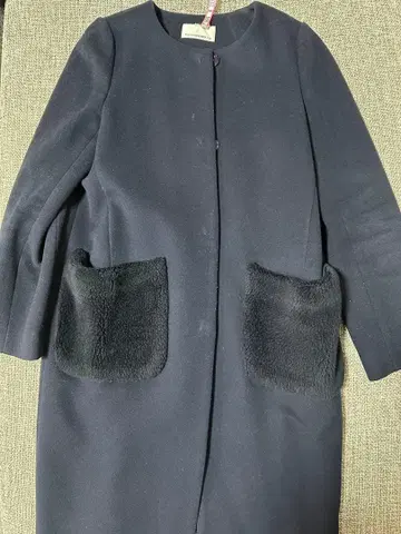 M-premierBLACK 네이비 울 코트 34 사이즈