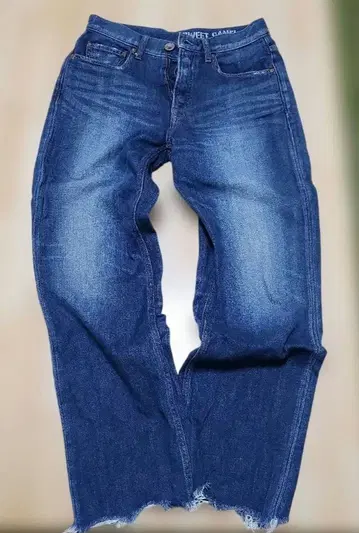 스위트 카멜 SA-S392 스트레이트 데님 가죽 라벨 지퍼 플라이