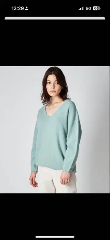 윔 가젯 LAMB 하이 게이지 V넥 풀오버