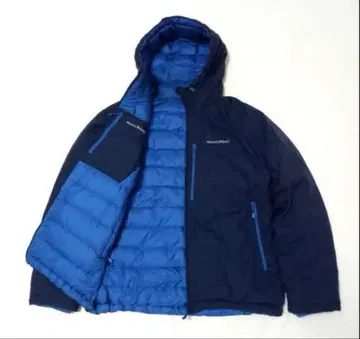 mont-bell 콜로라도 후드티 리버서블 다운 자켓 네이비 L