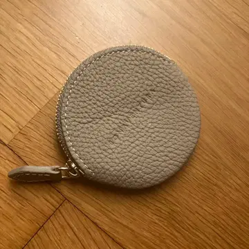 BONAVENTURA 그레이 가죽 원형 코인 케이스