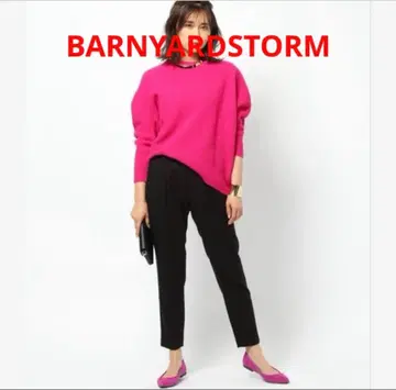 1회 착용 BARNYARDSTORM TR 드로스트 테이퍼드 팬츠 블랙