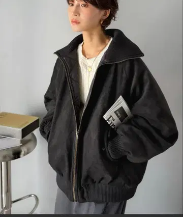 Java 리브 터틀 오버 사이즈 스웨이드 블루종 블랙 S 사이즈