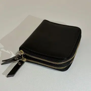 Ground Y 블랙 가죽 이단 접이식 지갑