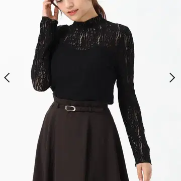 MISCHMASCH 시어 레이스 티셔츠/MM538202