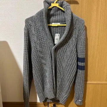 BACK NUMBER 그레이 케이블 니트 가디건 S