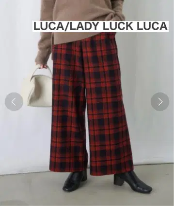 루카 레이디 랙 루카 [미사용] 체크 기모 스트레치 포켓 팬츠 와이드