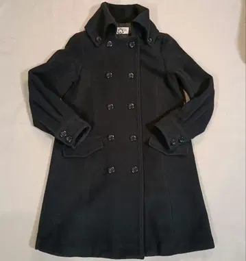 새상품급 P코트 더블 브레스트 롱 코트 (블랙) M 사이즈