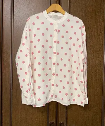 레어 새상품급 사만사 모스모스 무민 콜라보 리틀미이 도트 무늬 긴팔 셔츠