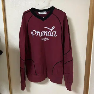 Prenda 버건디 V넥 트레이닝복 M
