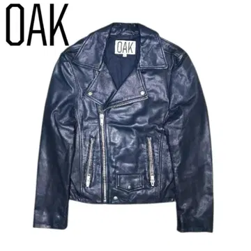 OAK NYC 블랙 가죽 더블 라이더 자켓
