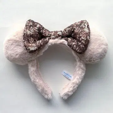 도쿄 디즈니 리조트 머리띠 퍼 폭신폭신 스팽글 리본