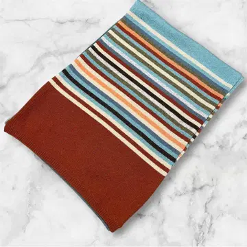 아우라 카일리 멀티 컬러 스트라이프 캐시미어 머플러