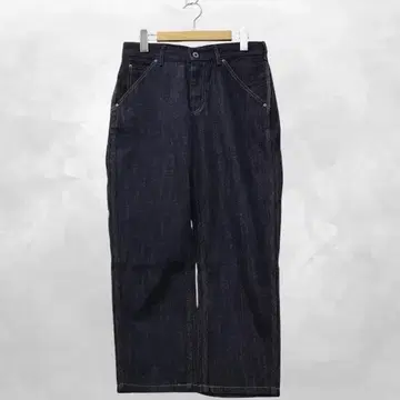 미사용 젬블 쓰리쿼터 워크 팬츠 테이퍼드 데님 팬츠 S