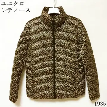 유니클로 레오파드 무늬 다운 자켓 L 사이즈 새상품급