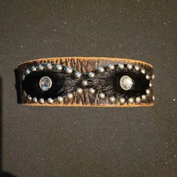 가죽 블랙 뱅글