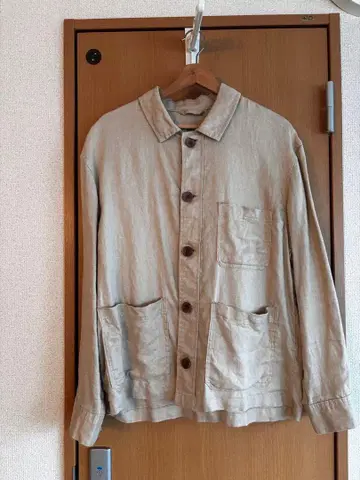 H&M 베이지 린넨 커버올 M 사이즈