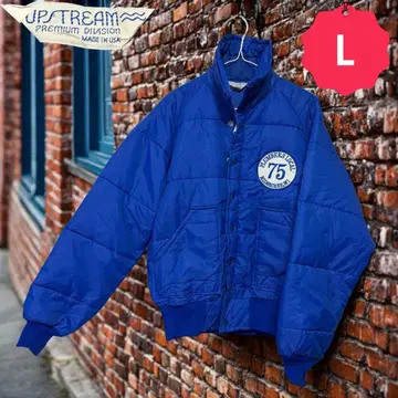 USA UPSTREAM 패딩 자켓 L 파랑 와펜