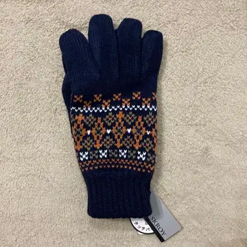 SKROY 네이비 페어아일 패턴 장갑