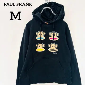 [폴 프랭크] 후드티 후드 부착 원숭이 프린트 블랙 M 사이즈