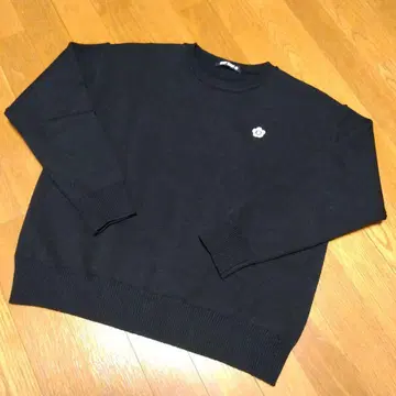 [ MARY QUANT ] 블랙 니트 꽃 자수