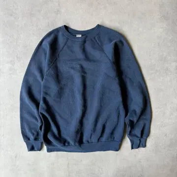 80s DISCUS 퍼플네이비 래글런 맨투맨 선페이드 네이비