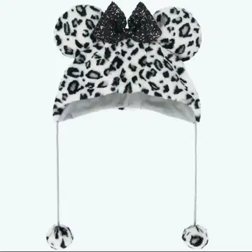 디즈니 레오파드 무늬 팬캡 모자 미니 화이트 레오파드 무늬