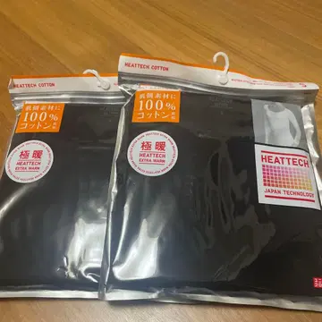 HEATTECH 울트라 웜 코튼 긴팔 T셔츠 S사이즈 블랙 2장 세트