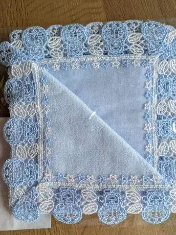 치카자와 레이스 타월 손수건 도라에몽 스카이블루