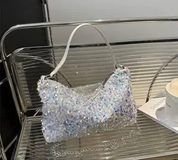 새상품 반짝이는 스팽글 2way 백 (화이트)