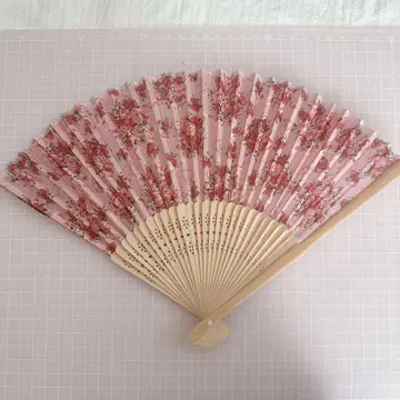 슈가 부케 패턴 부채 (핑크)