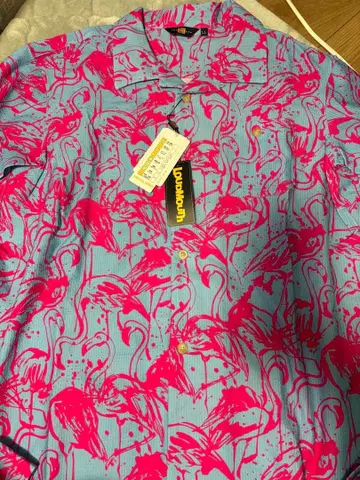 Loudmouth 플라밍고 패턴 골프 셔츠 LL