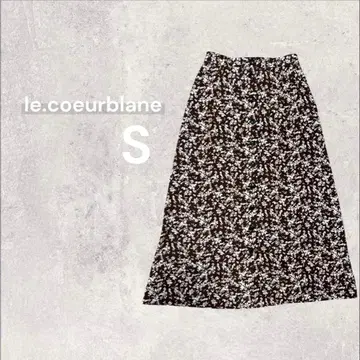 르쿠르 블랑 플레어 스커트 롱 꽃무늬 플라워 S 허리밴딩